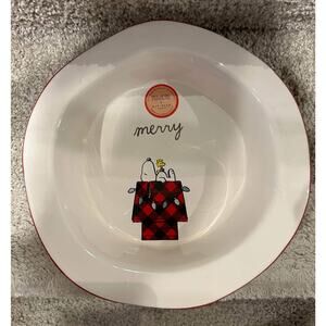 Peanuts Snoopy Baking Dish / Bowl - Merry Plaid Doghouse